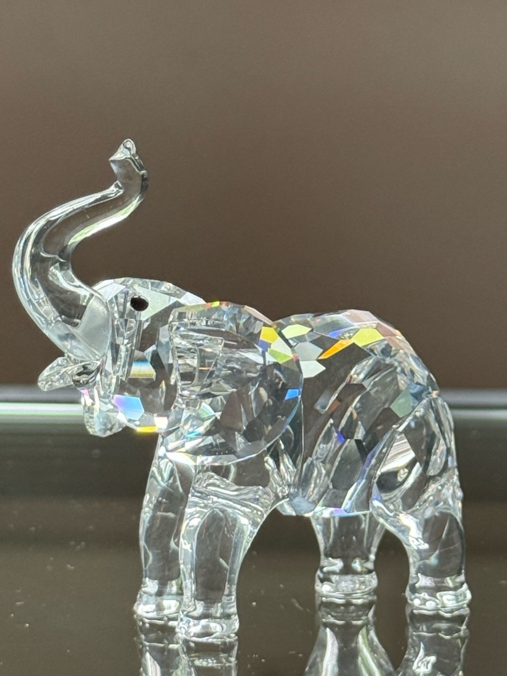 Retired Swarovski Crystal Elephant Figurine Trunk Up Collectible